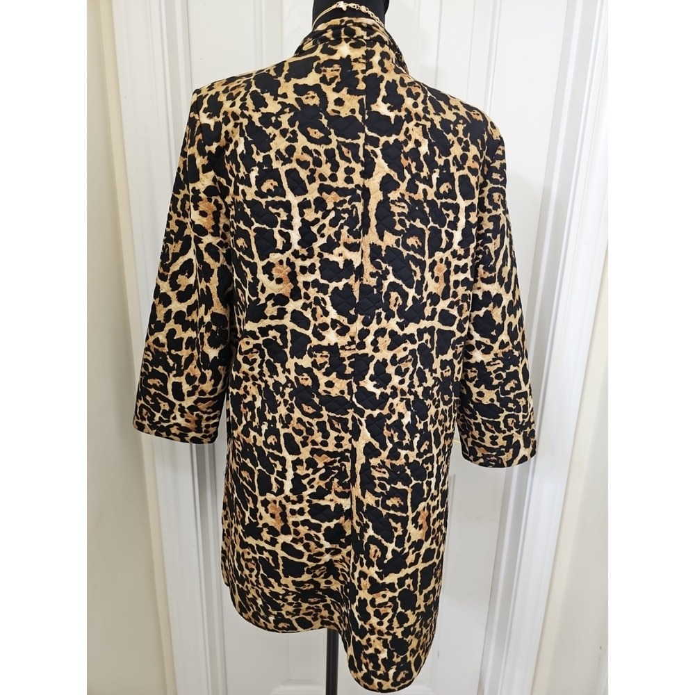 Leopard Print Womens Blazer Medium Mob Wife Career Work Wear - Picture 4 of 6